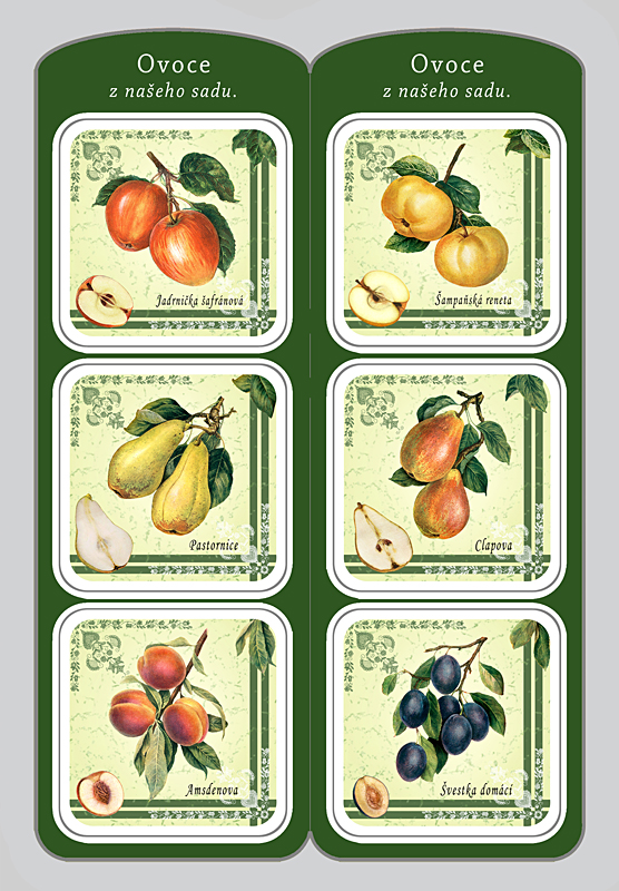 Podtácky "Ovoce z našeho sadu"